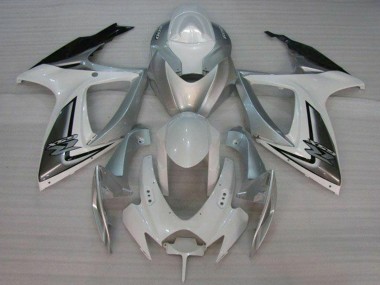 2006-2007 White Silver Suzuki GSXR 600/750 Motorcycle Fairings Australia
