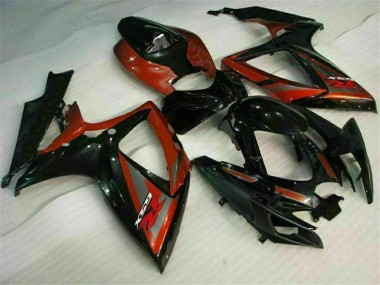 2006-2007 Glossy Black Red Suzuki GSXR 600/750 Motorcycle Fairings Australia