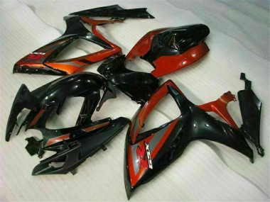 2006-2007 Glossy Black Red Suzuki GSXR 600/750 Motorcycle Fairings Australia