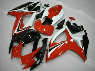 2006-2007 White Red Glossy Black Stripe Suzuki GSXR 600/750 Motorcycle Fairings Australia
