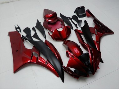 2006-2007 Red Matte Black Yamaha YZF R6 Motorcycle Fairing Kits Australia