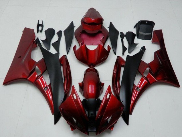 2006-2007 Red Matte Black Yamaha YZF R6 Motorcycle Fairing Kits Australia