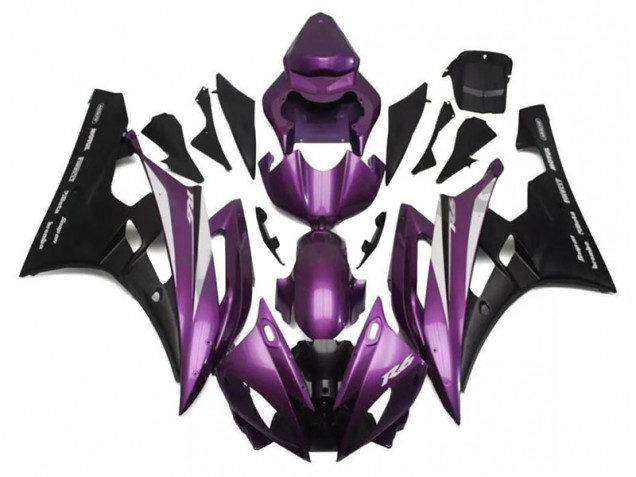 2006-2007 Purple Matte Black Santander Yamaha YZF R6 Motorcycle Fairings Australia