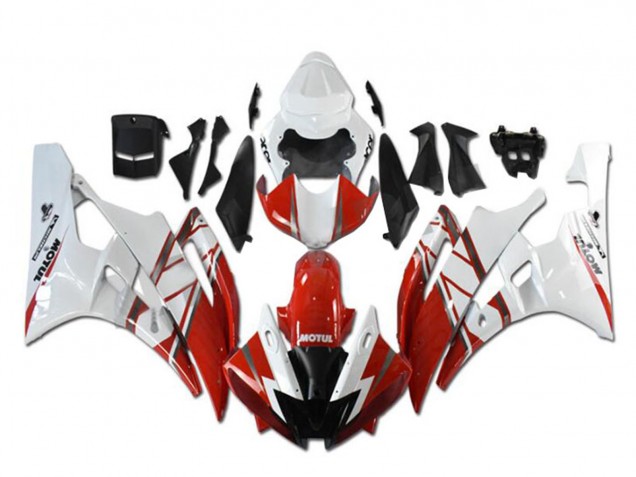 2006-2007 White Red Black Motul Michelin Yamaha YZF R6 Motorcycle Fairings Australia