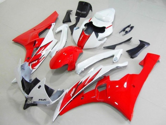 2006-2007 White Red Yamaha YZF R6 Bike Fairings Australia