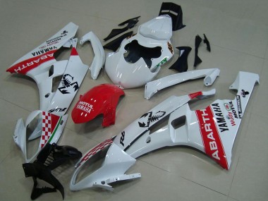 2006-2007 White Red Motul Michelin Abarth Yamaha YZF R6 Motorcycle Fairings Australia