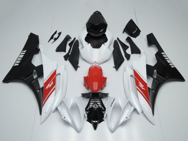 2006-2007 White Red Matte Black Yamaha YZF R6 Motorcycle Fairing Australia