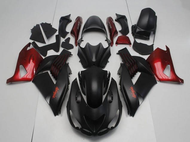 2006-2011 Matte Black Red Ninja Kawasaki ZX14R ZZR1400 Motorcycle Fairings Australia