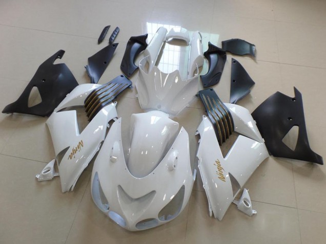 2006-2011 White Matte Black Gold Ninja Kawasaki ZX14R ZZR1400 Motorcycle Fairings Australia