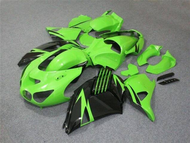 2006-2011 Green Glossy Black Kawasaki ZX14R ZZR1400 Motorcycle Fairing Australia