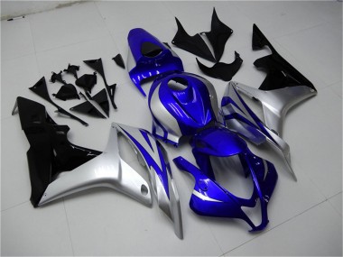 2007-2008 Silver Blue Glossy Black OEM Style Honda CBR600RR Motorcycle Fairings Australia