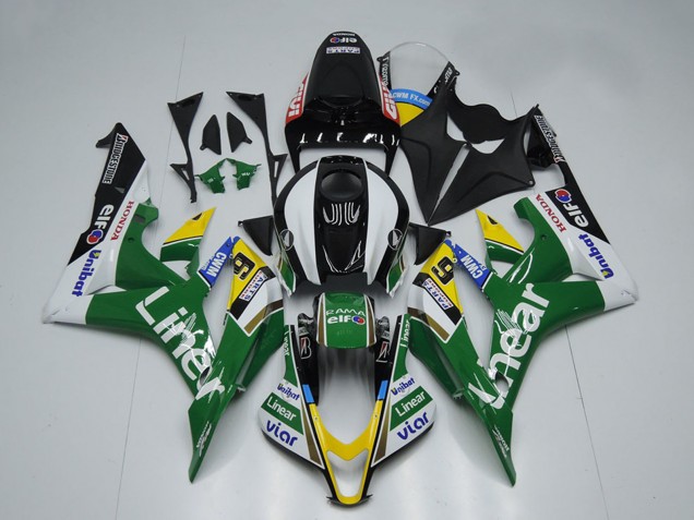2007-2008 Green White Glossy Black Liner Honda CBR600RR Motorcycle Fairings Australia