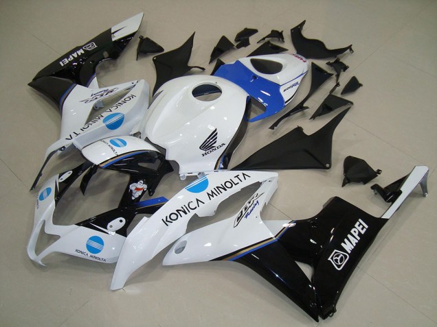 2007-2008 White Blue Glossy Black Konica Minolta Honda CBR600RR Motorcycle Fairings Australia