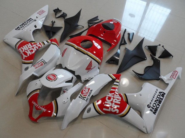 2007-2008 White Red Lucky Strike Honda CBR600RR Motorcycle Fairings Australia