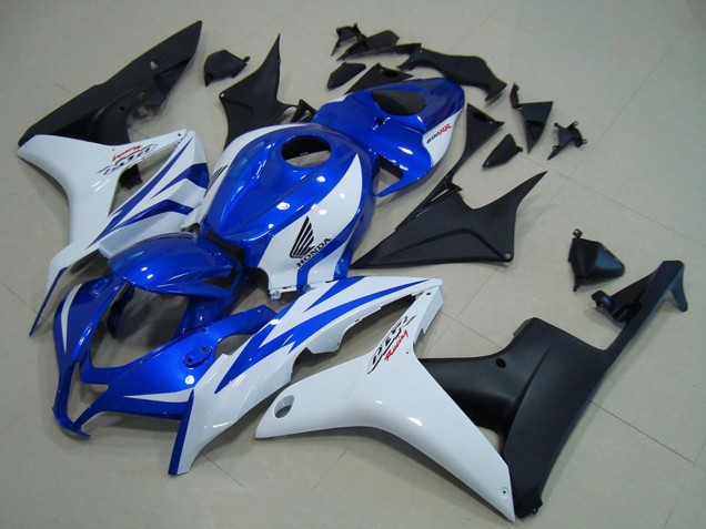 2007-2008 White Blue Matte Black Honda CBR600RR Motorcycle Fairings Australia