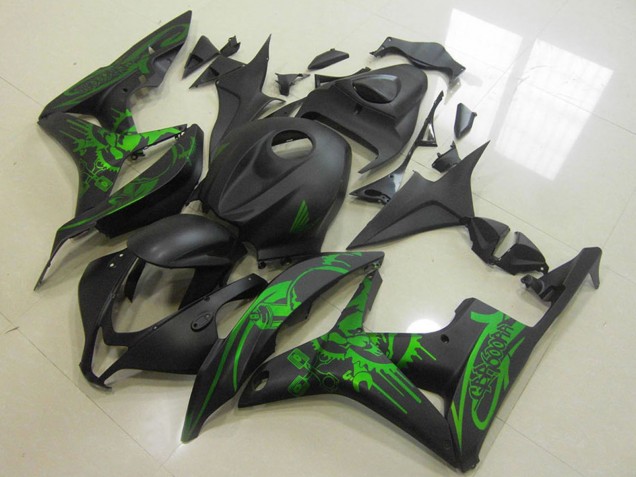 2007-2008 Green Matte Black Skull Honda CBR600RR Motorcycle Fairings Australia