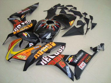 2007-2008 Matte Black Orange Yellow Rossi 46 Honda CBR600RR Motorcycle Fairings Australia