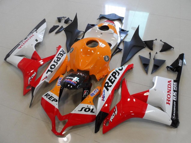 2007-2008 Orange White Red Glossy Black Repsol Honda CBR600RR Motorcycle Fairing Kits Australia