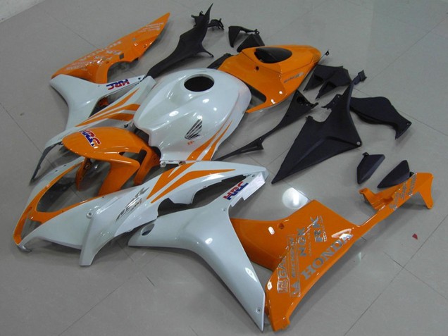 2007-2008 White Orange HRC Honda CBR600RR Motorcycle Fairing Australia