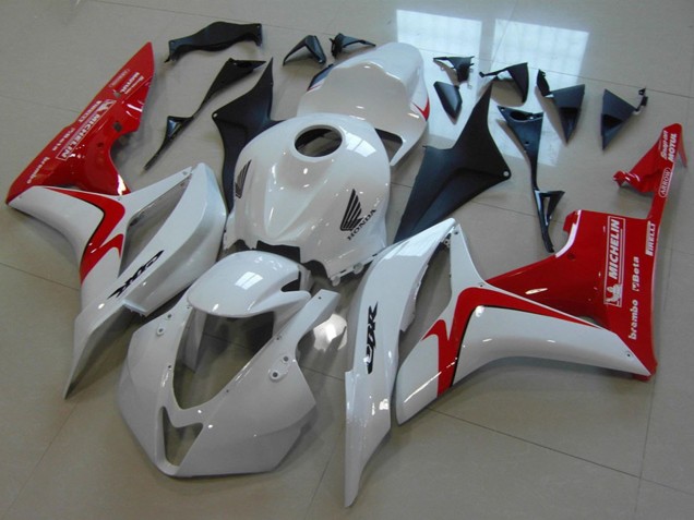 2007-2008 White Red Racing Style Honda CBR600RR Motorcycle Fairings Australia