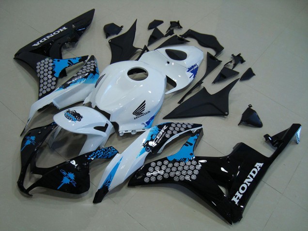 2007-2008 White Blue Glossy Black Honda CBR600RR Motorcycle Fairing Kits Australia