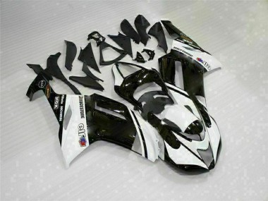 2007-2008 Black White Kawasaki ZX6R Motorcycle Fairings Australia