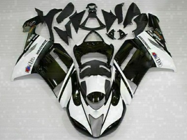 2007-2008 Black White Kawasaki ZX6R Motorcycle Fairings Australia