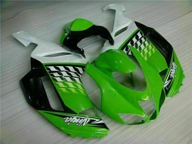 2007-2008 Green White Ninja Kawasaki ZX6R Motorcycle Fairings Australia