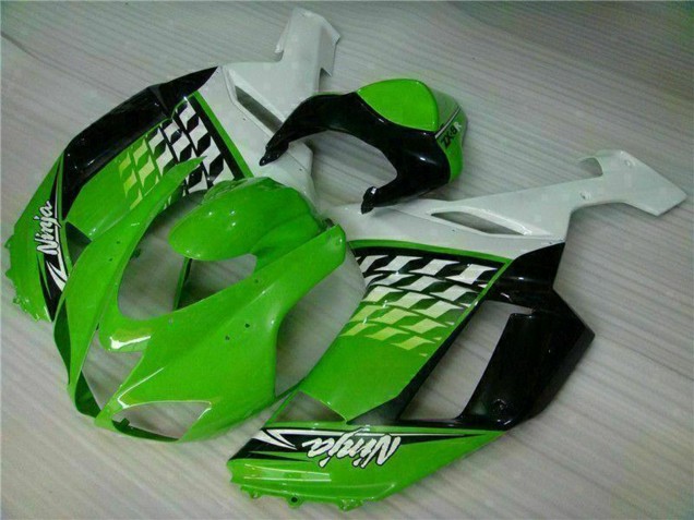 2007-2008 Green White Ninja Kawasaki ZX6R Motorcycle Fairings Australia