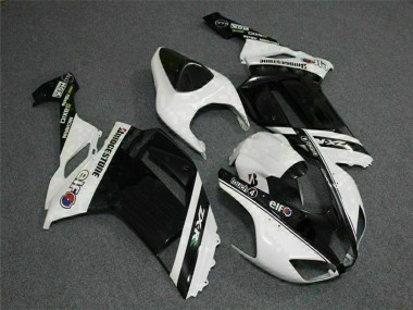 2007-2008 Black White Elf Kawasaki ZX6R Motorcycle Fairings Australia