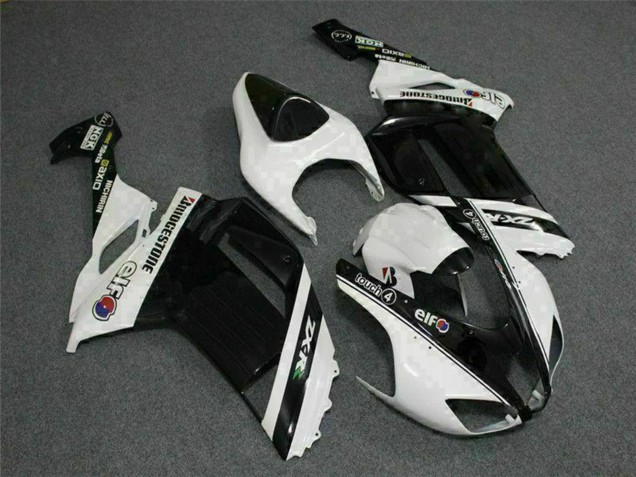 2007-2008 Black White Elf Kawasaki ZX6R Motorcycle Fairings Australia
