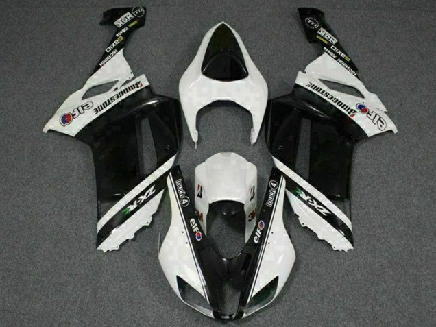 2007-2008 Black White Elf Kawasaki ZX6R Motorcycle Fairings Australia