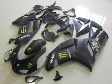 2007-2008 Matte Black Monster Kawasaki ZX6R Motorcycle Fairings Australia