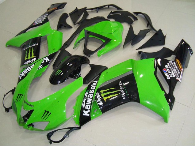 2007-2008 Monster Green Kawasaki ZX6R Motorcycle Fairings Australia