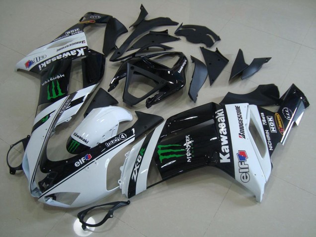 2007-2008 White Monster Kawasaki ZX6R Motorcycle Fairings Australia