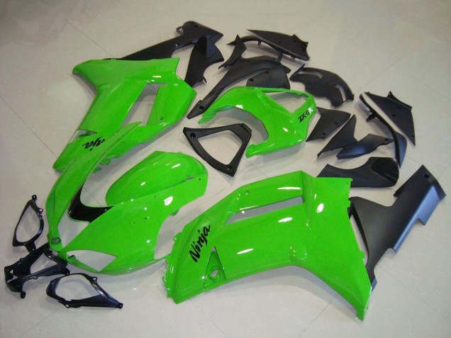 2007-2008 Green Matte Black Kawasaki ZX6R Motorcycle Fairings Australia