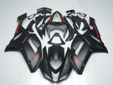 2007-2008 Matte Black with Red Sticker Kawasaki ZX6R Motorcycle Fairings Australia