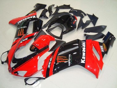 2007-2008 Monster In Red Kawasaki ZX6R Motorcycle Fairings Australia
