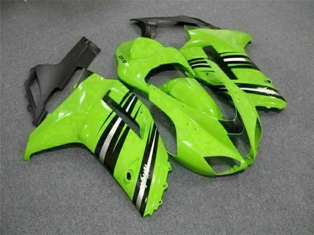 2007-2008 Green Black Kawasaki ZX6R Motorcycle Fairing Kits Australia