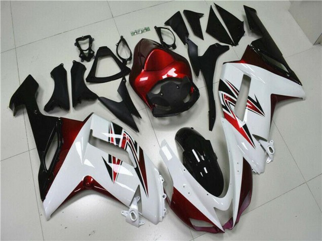 2007-2008 White Black Red Kawasaki ZX6R Motorcycle Fairings Australia