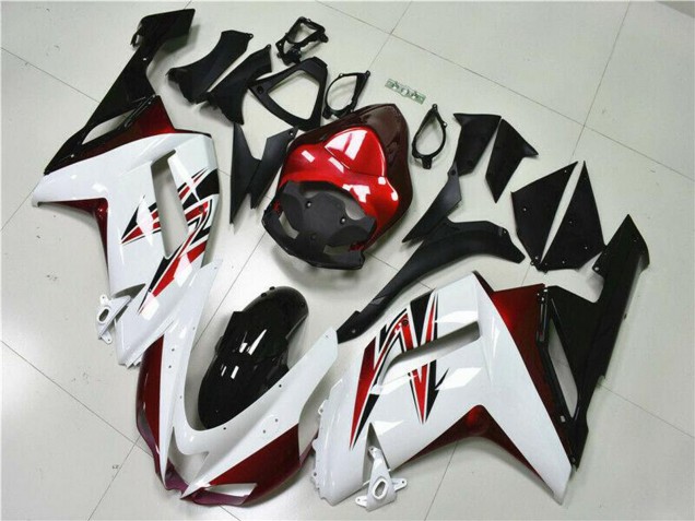 2007-2008 White Black Red Kawasaki ZX6R Motorcycle Fairings Australia