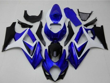 2007-2008 White Blue Black No Decal Suzuki GSXR 1000 Motorcycle Fairings Australia