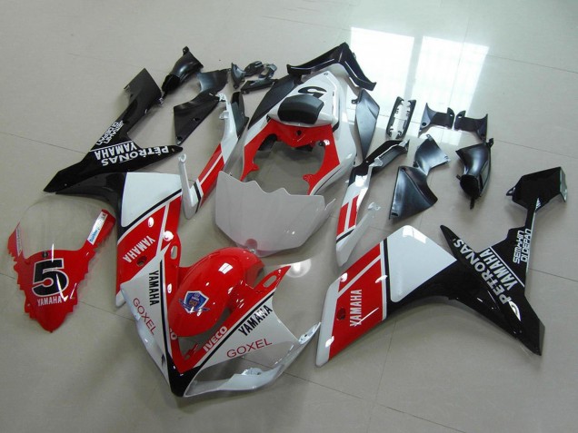 2007-2008 White Red Black Petronas Goxel Yamaha YZF R1 Motorcycle Fairings Australia