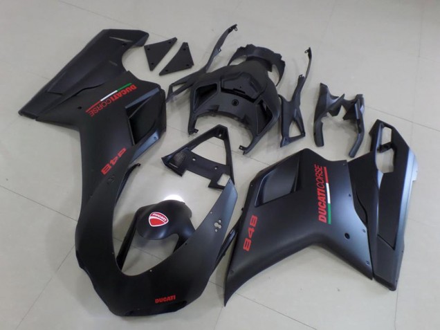 2007-2014 Matte Black Red Ducati 848 Motorcycle Fairings Australia