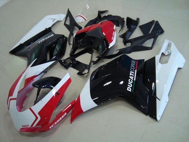 2007-2014 White Red Glossy Black Corse Ducati 1098 Motorcycle Fairings Australia