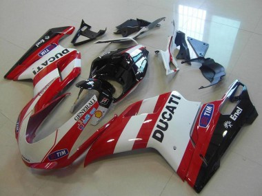 2007-2014 White Red Black Generali Tim Ducati 848 1098 1198 Motorcycle Fairings Australia