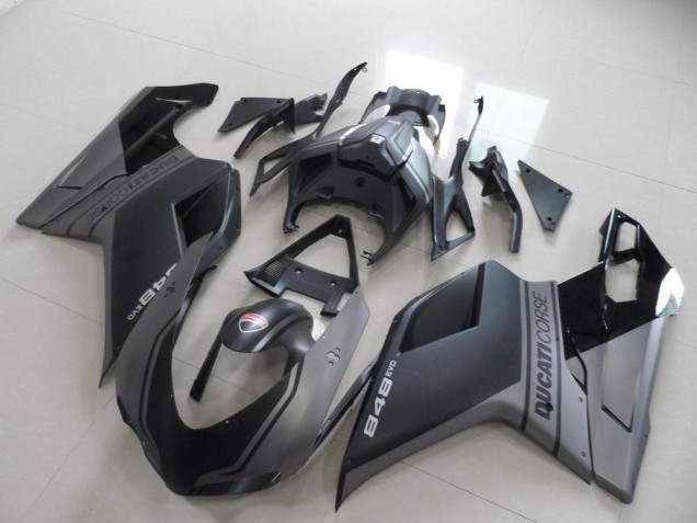 2007-2014 Grey Matte Black Ducati 848 Motorcycle Fairings Australia