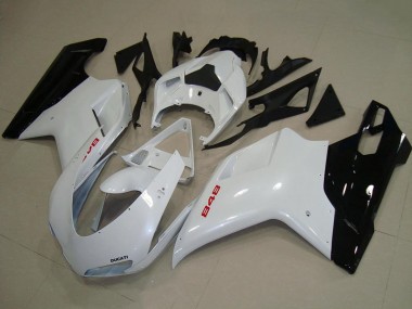 2007-2014 White Glossy Black Ducati 848 Motorcycle Fairings Australia
