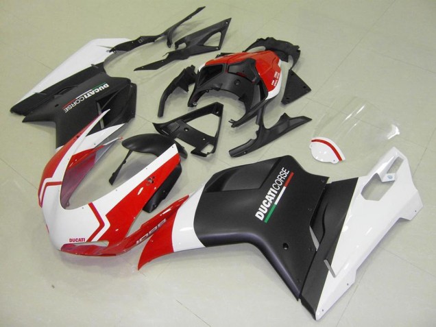 2007-2014 White Red Matte Black Corse Ducati 1098 Motorcycle Fairings Australia