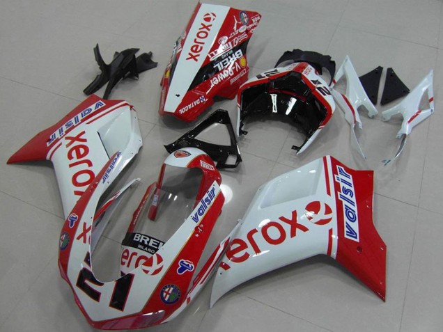 2007-2014 White Red Glossy Black Valsir Xerox OEM Style 21 Ducati 848 1098 1198 Motorcycle Fairings Australia